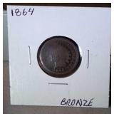1864 BR Indian head penny