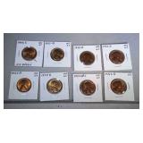 lot of 8 BU Lincoln pennies