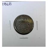 1868 shield nickel