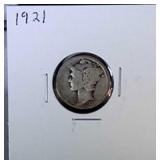 1921 Mercury Dime