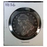 1836 capped bust half