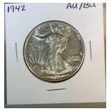 1942 Walking Liberty half - AU/BU