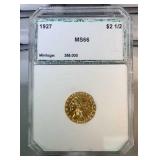 1927 PCI MS66 $2.50 gold piece