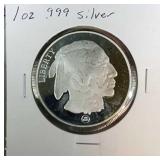 1 oz. .999 fine silver - buffalo nickel design