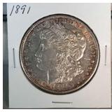 1891 Morgan Silver Dollar