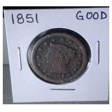 1851 large cent