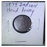 1874 Indian head penny