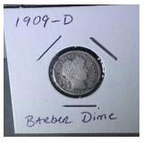 1909 D Barber Dime