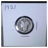 1921 Mercury Dime