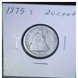 1875 S 20 cent piece