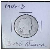 1906 D Barber Quarter