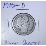 1916 D Barber Quarter