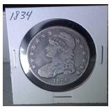 1834 capped bust half
