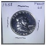 1958 Proof Franklin half