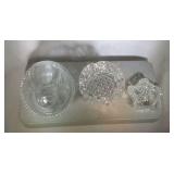 lot of 3 cut glass pieces