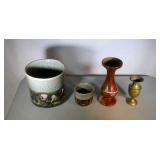 lot of 4 vases - no higher than 5 inches