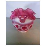 pink ruffle top vase - 4 inches high