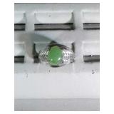 sterling silver green stone ring, size 7.25