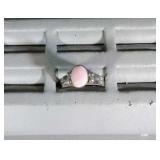 sterling silver reversible pink/blue ring, size 9