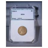 1909 D PCI MS64 $5 gold Indian