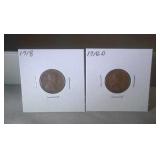 lot of 2 Lincoln pennies -1918 and 1918 D