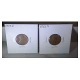lot of 2 Lincoln pennies - 1925 D and 1925 S