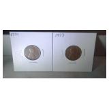 lot of 2 Lincoln pennies - 1931 and 1933