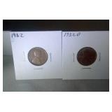 lot of 2 Lincoln pennies 1932 and 1932 D