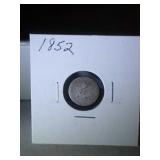 1852 3 cent silver