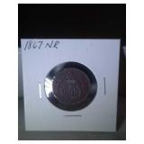 1867 NR shield nickel