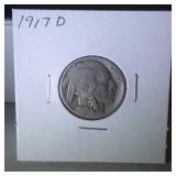 1917 D Buffalo nickel