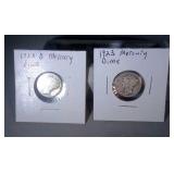 lot of 2 Mercury dimes - 1920 D and 1923