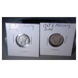lot of 2 Mercury dimes - 1928 and 1928 D