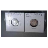 lot of 2 Mercury dimes - 1929 and 1929 S