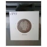 1893 Barber Quarter
