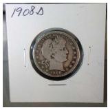 1908 D Barber Quarter