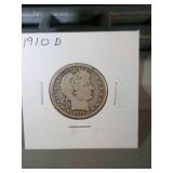 1910 D Barber Quarter