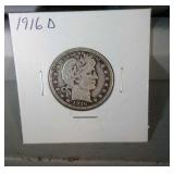 1916 D Barber Quarter