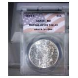 1881 S ANACS BU Morgan Silver Dollar