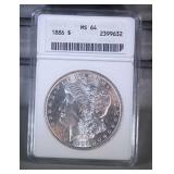 1886 ANACS MS64 Morgan Silver Dollar