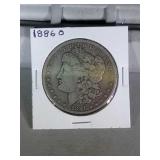 1886 O Morgan Silver Dollar