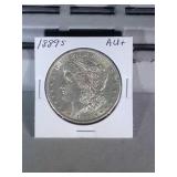 1889 S Morgan Silver Dollar AU+