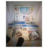 lot of 3 Michael Jordan retirement newspapers