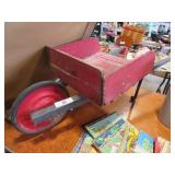 childs wooden wheel barrel