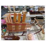 wooden childs pull sled