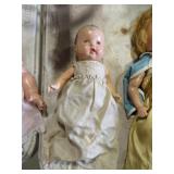9" early doll white dress