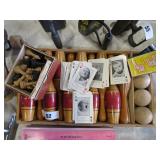 wood game chess pcs playing cards with baby faces