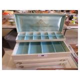 vintage 2 drawer lift top jewelry chest