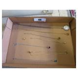 7 costume jewelry necklaces, 1 single pendant