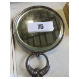 sterling hand held mirror 5.5" diameter